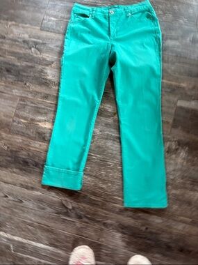 Mandolino Green Stretch Twill Pants
